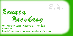 renata macskasy business card