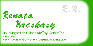 renata macskasy business card